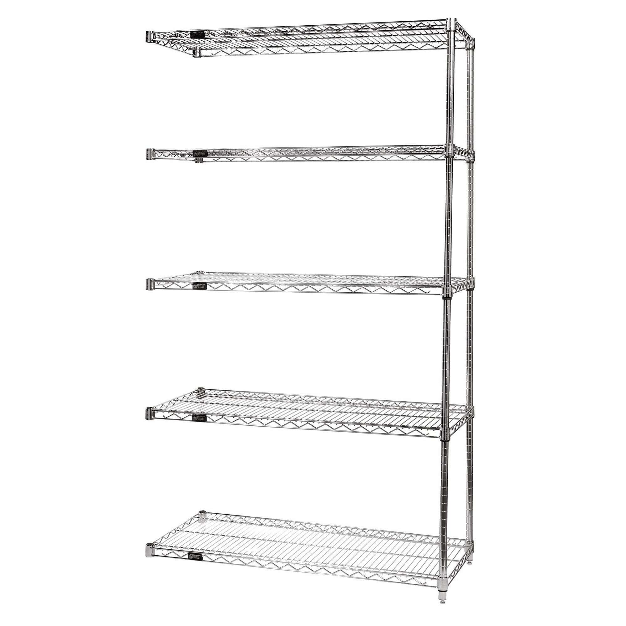 Quantum, Wire 5 Shelf Add-On Kit Chrome 86in., Height 86 in, Width 30 in, Depth 36 in, Model# AD86-3036C-5